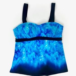 Athleta support tankini ocean wave dyed top 34/B C